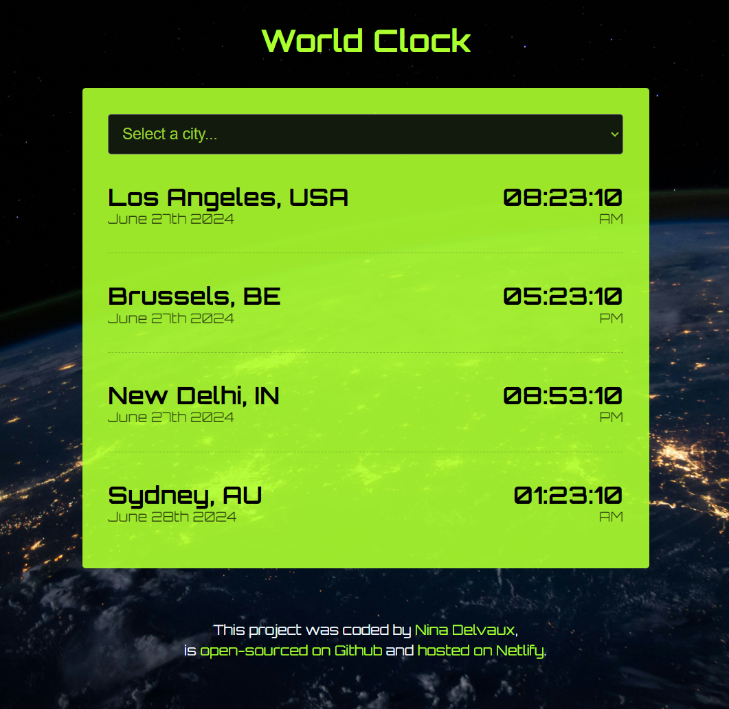 Picture of World Clock project